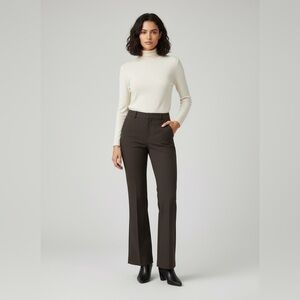 Karen Kane brown pant wide Leg 4 polyester rayon spandex side pockets belt loops